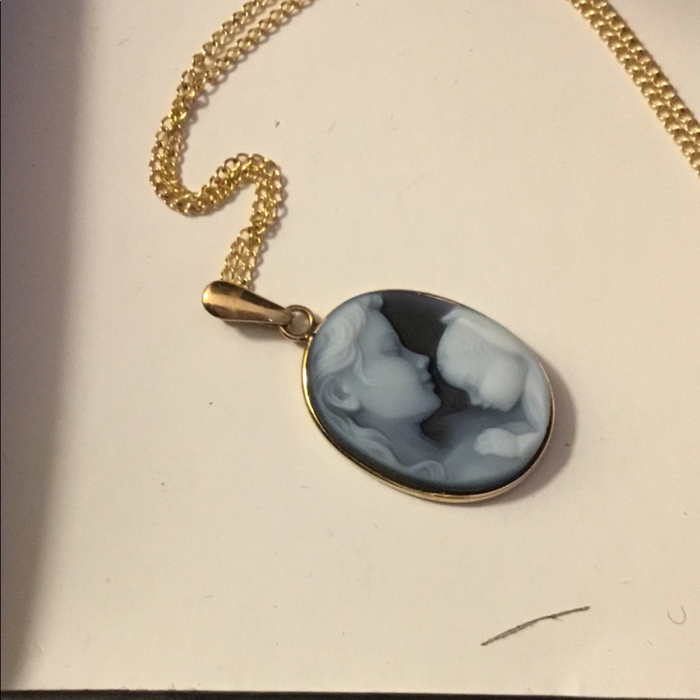 Vintage 10k Gold Heavens Gift Mother & Child Cameo